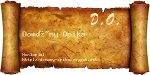 Domány Opika névjegykártya